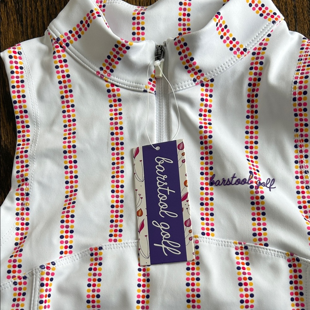 New with tags Barstool golf 1/4 zip tank. Size X Small. Built in shelf bra